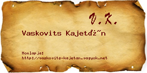 Vaskovits Kajetán névjegykártya